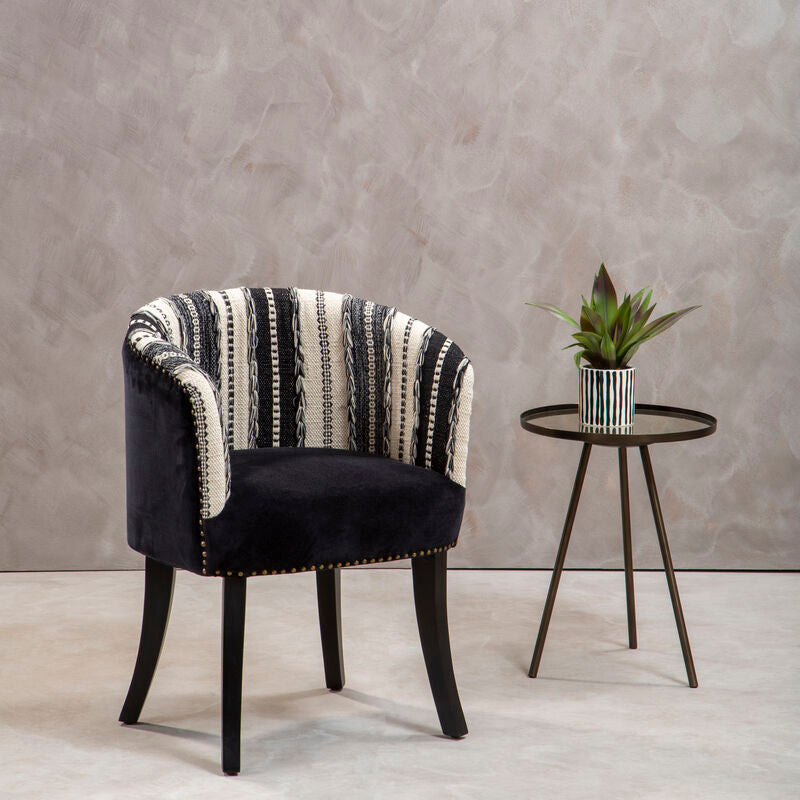 Cefena Black and White Chair - PN Home