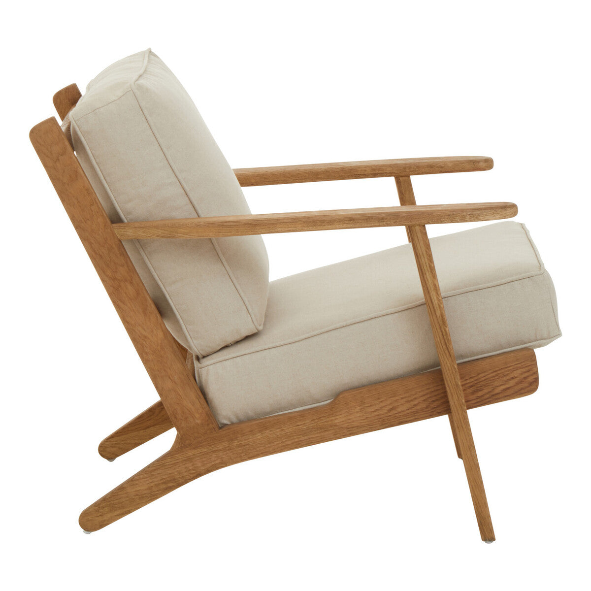 Hector Natural Linen and Oak Wood Armchair - PN Home