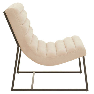Vogue Ivory Velvet Lounge Chair - PN Home