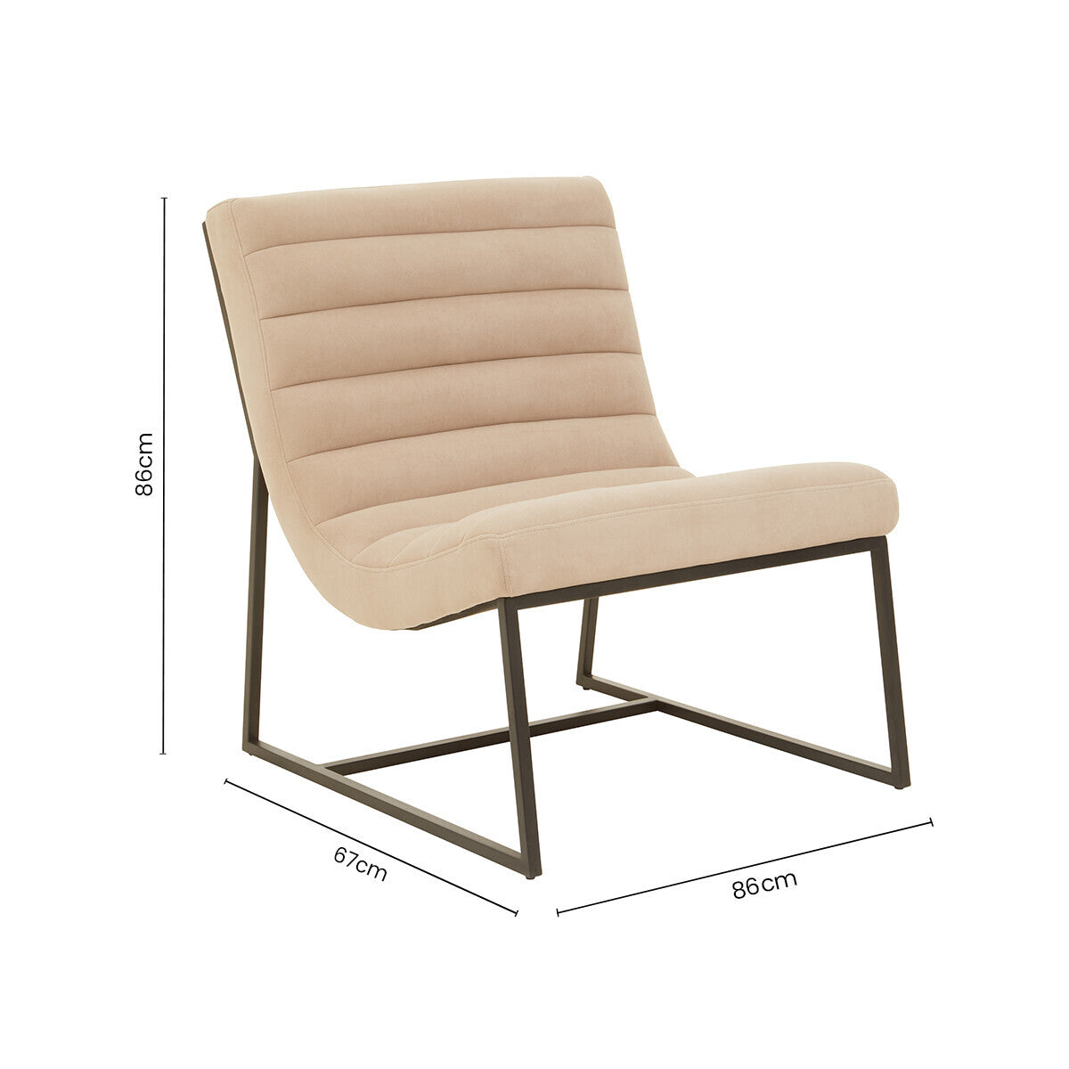Vogue Ivory Velvet Lounge Chair - PN Home