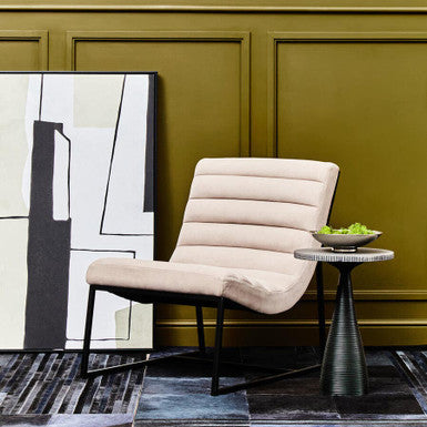 Vogue Ivory Velvet Lounge Chair - PN Home