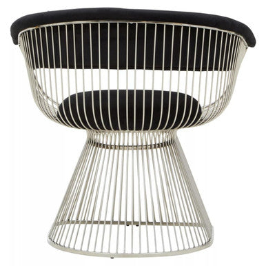 Vogue Black Velvet and Silver Frame Chair