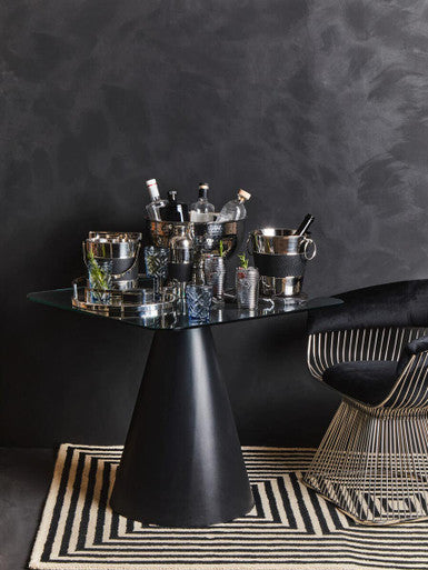 Vogue Black Velvet and Silver Frame Chair