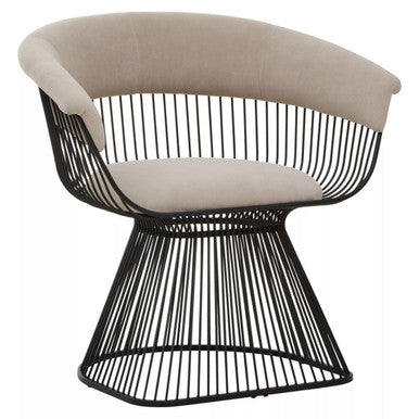 Vogue Mink Velvet and Black Frame Chair - PN Home