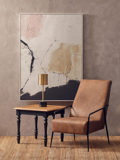 Hoxton Brown Leather Chair With Tapered Back.