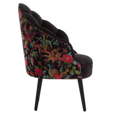Cefena Peacock Design Scalloped Chair