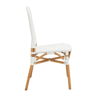 Manado Natural and White Rattan Dining Chair - PN Home