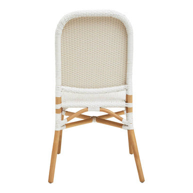 Manado Natural and White Rattan Dining Chair - PN Home