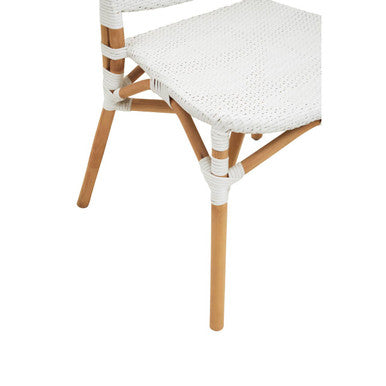 Manado Natural and White Rattan Dining Chair - PN Home