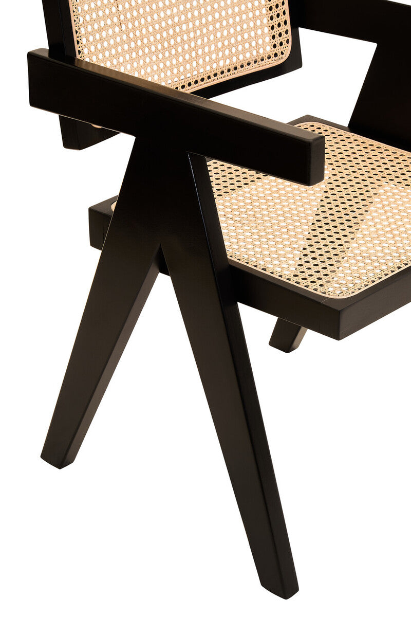 Cebu Natural Cane and Black Beech Wood Dining Chair