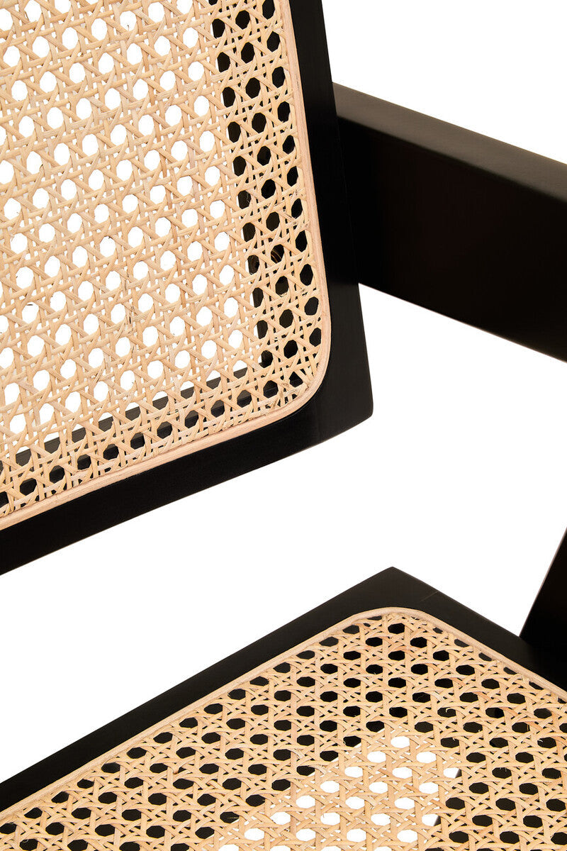 Cebu Natural Cane and Black Beech Wood Dining Chair