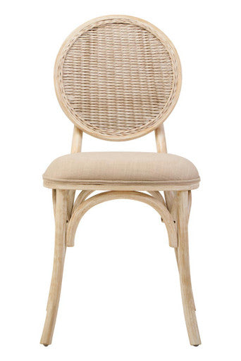 Cebu White Wash Elm Wood Dining Chair - PN Home