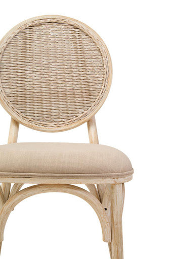 Cebu White Wash Elm Wood Dining Chair - PN Home