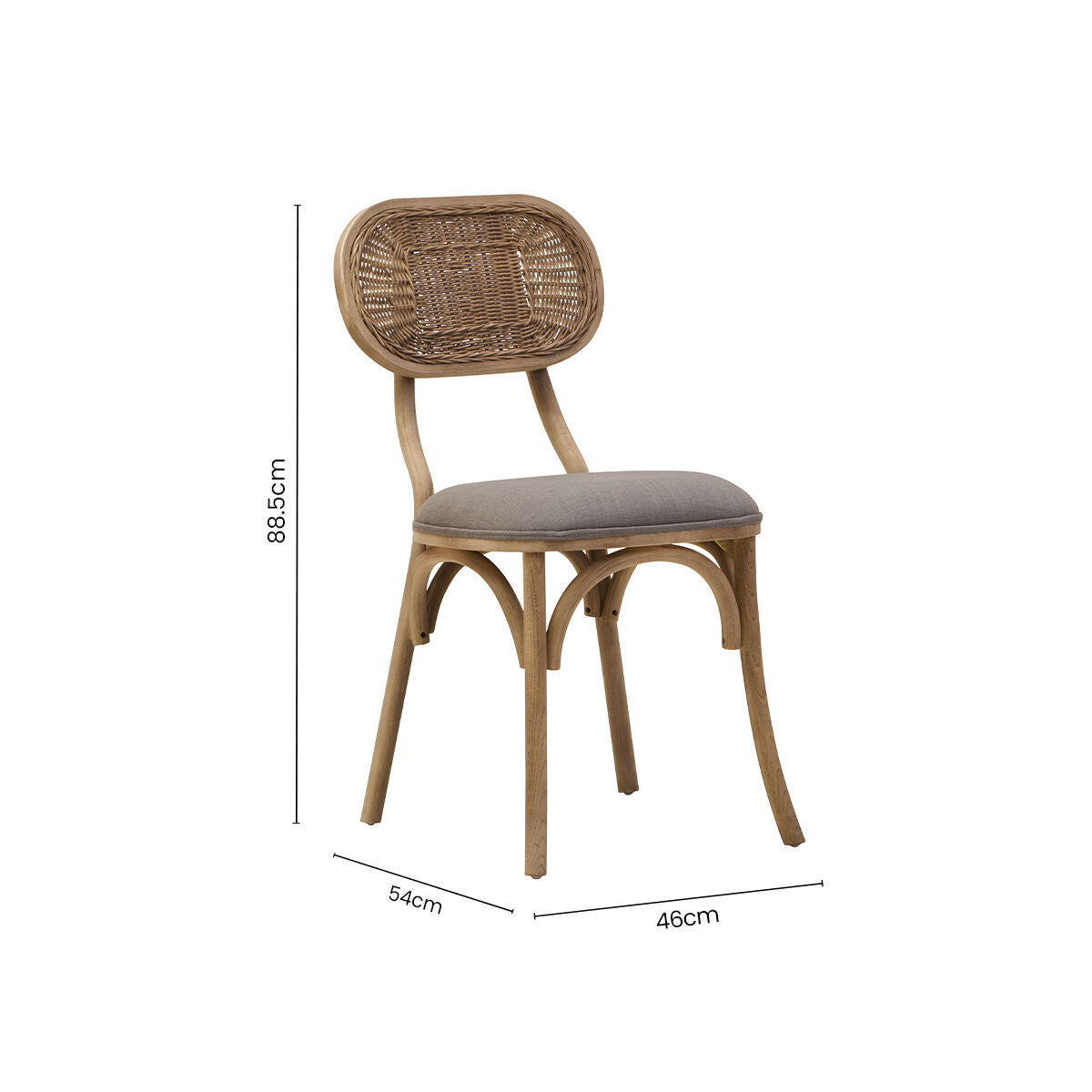 Cebu Grey Wash Elm Wood Dining Chair - PN Home
