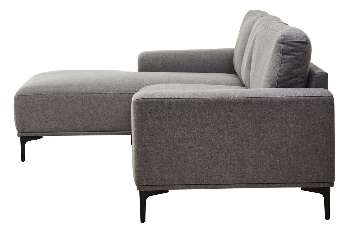 3 Seater Grey Fabric Left Chaise Sofa, Toulon - PN Home