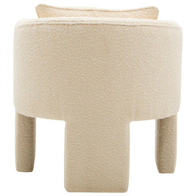 Ozzero Ivory Boucle Curved Armchair - PN Home