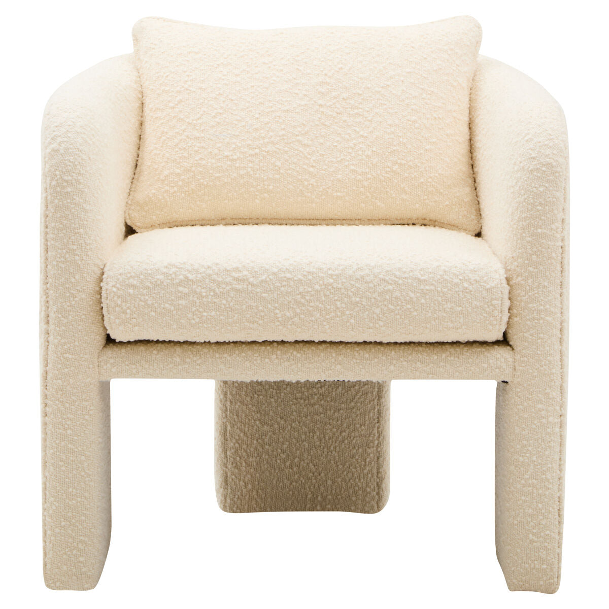 Ozzero Ivory Boucle Curved Armchair - PN Home