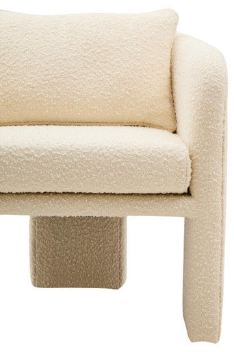 Ozzero Ivory Boucle Curved Armchair - PN Home