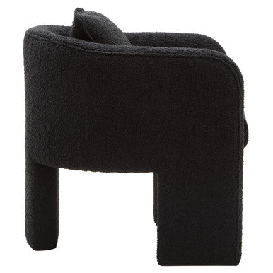 Ozzero Black Boucle Curved Armchair - PN Home