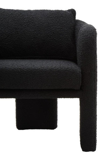 Ozzero Black Boucle Curved Armchair - PN Home