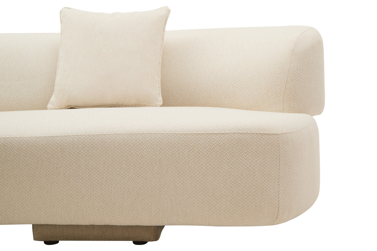 Ozzano Cream Linen Fabric 3 Seater Sofa