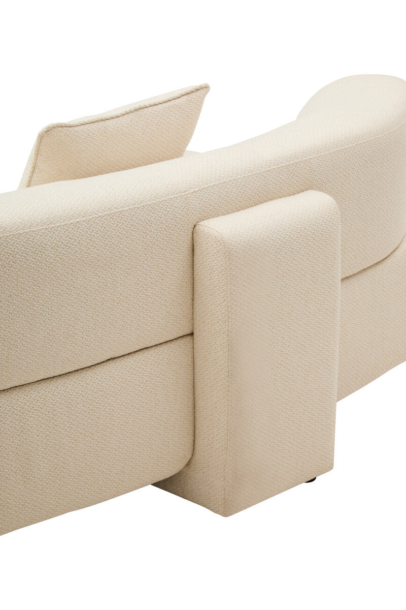 Ozzano Cream Linen Fabric 3 Seater Sofa