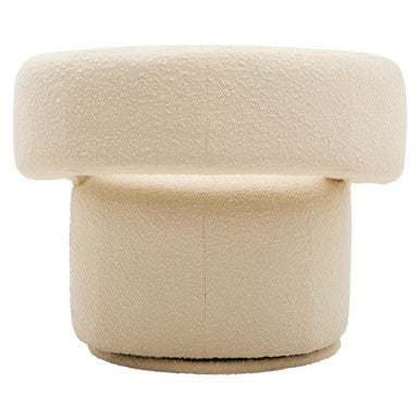 Oliveto Ivory Boucle Curved Swivel Armchair - PN Home