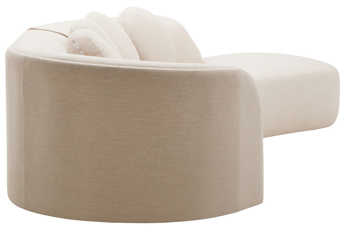 Ovada Cream Linen Fabric 3 Seater Sofa