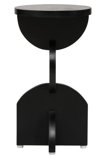 Walsa Black Finish Mango Wood Abstract Side Table