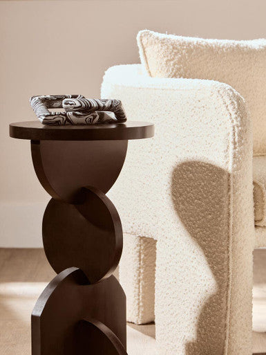 Walsa Black Finish Mango Wood Abstract Side Table