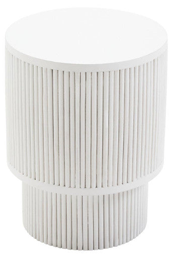 Walsa Whitewash Mango Wood Ridge Detail Side Table - PN Home