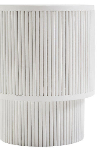 Walsa Whitewash Mango Wood Ridge Detail Side Table - PN Home