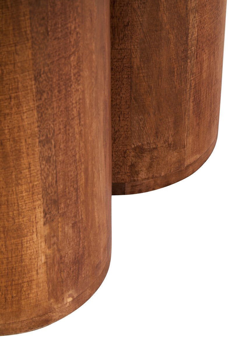 Walsa Natural Mango Wood Column Detail Coffee Table - PN Home
