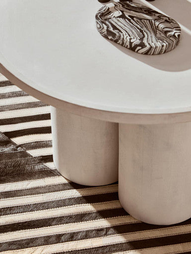 Walsa Whitewash Mango Wood Column Detail Coffee Table - PN Home