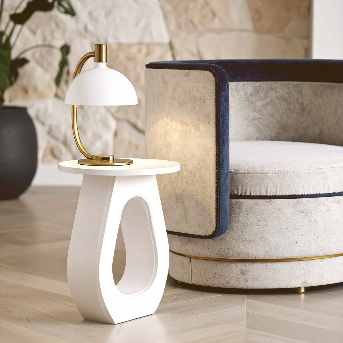 Walsa Whitewash Mango Wood Accent Table - PN Home