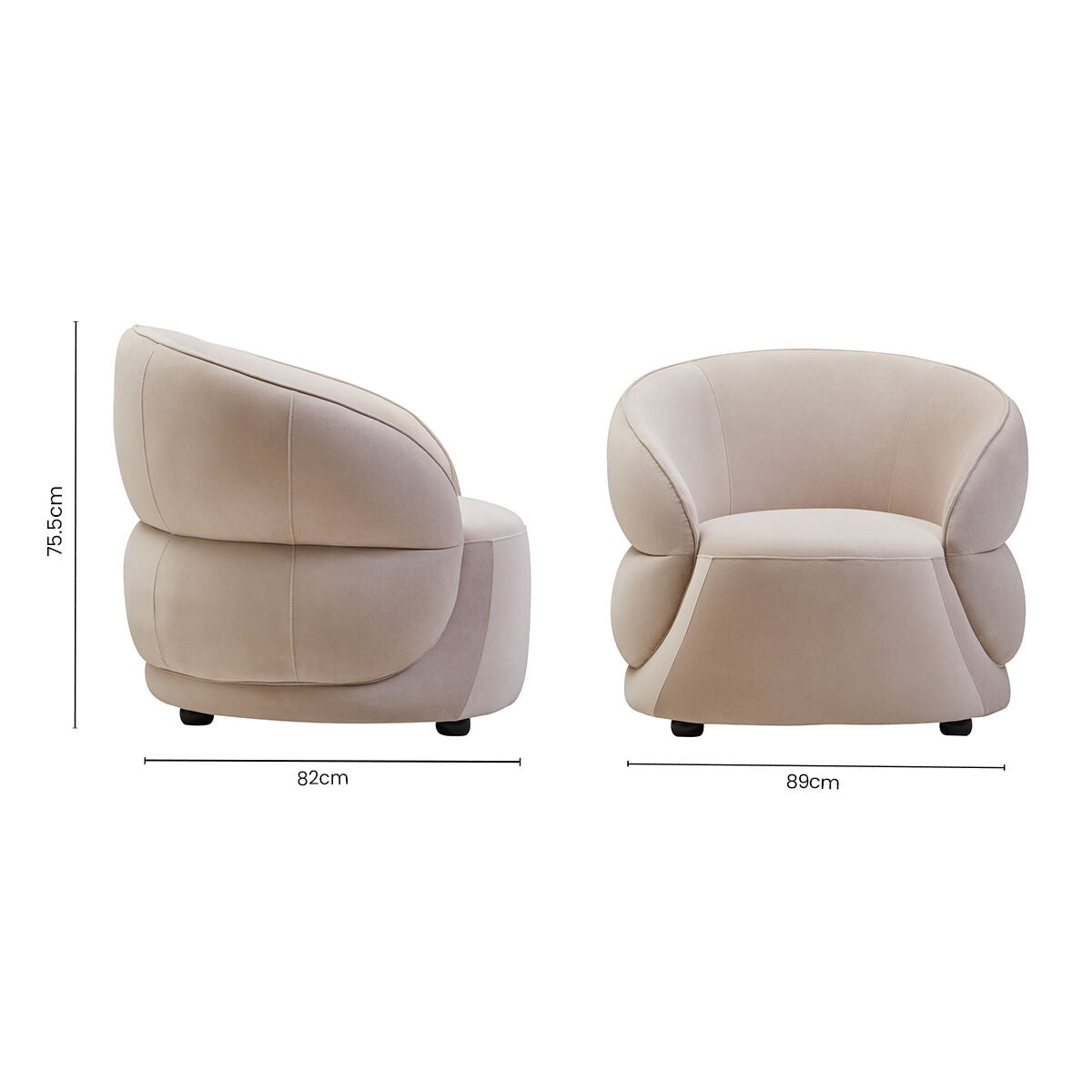 Darla Stone Velvet Curved Chair