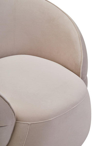 Darla Curve Stone Velvet Chair