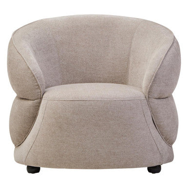 Daphne Taupe Chenille Curved Chair - PN Home