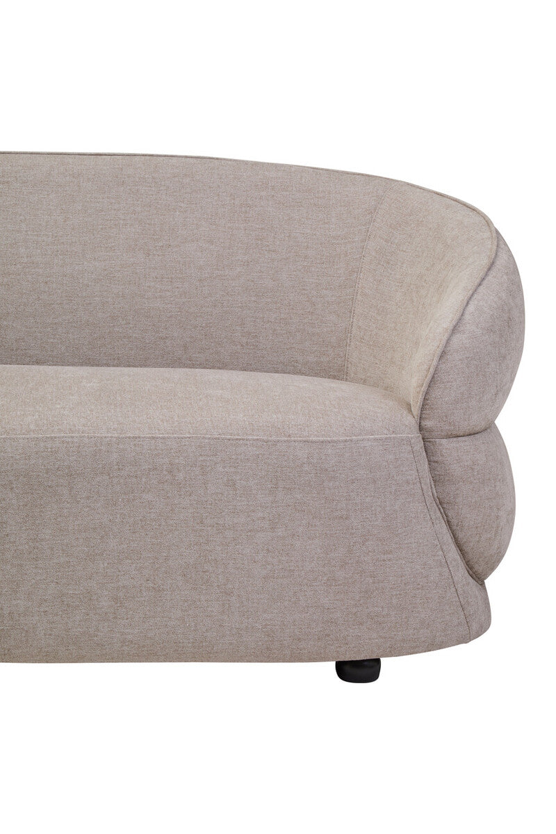 3 Seater Taupe Chenille Sofa, Daphne - PN Home