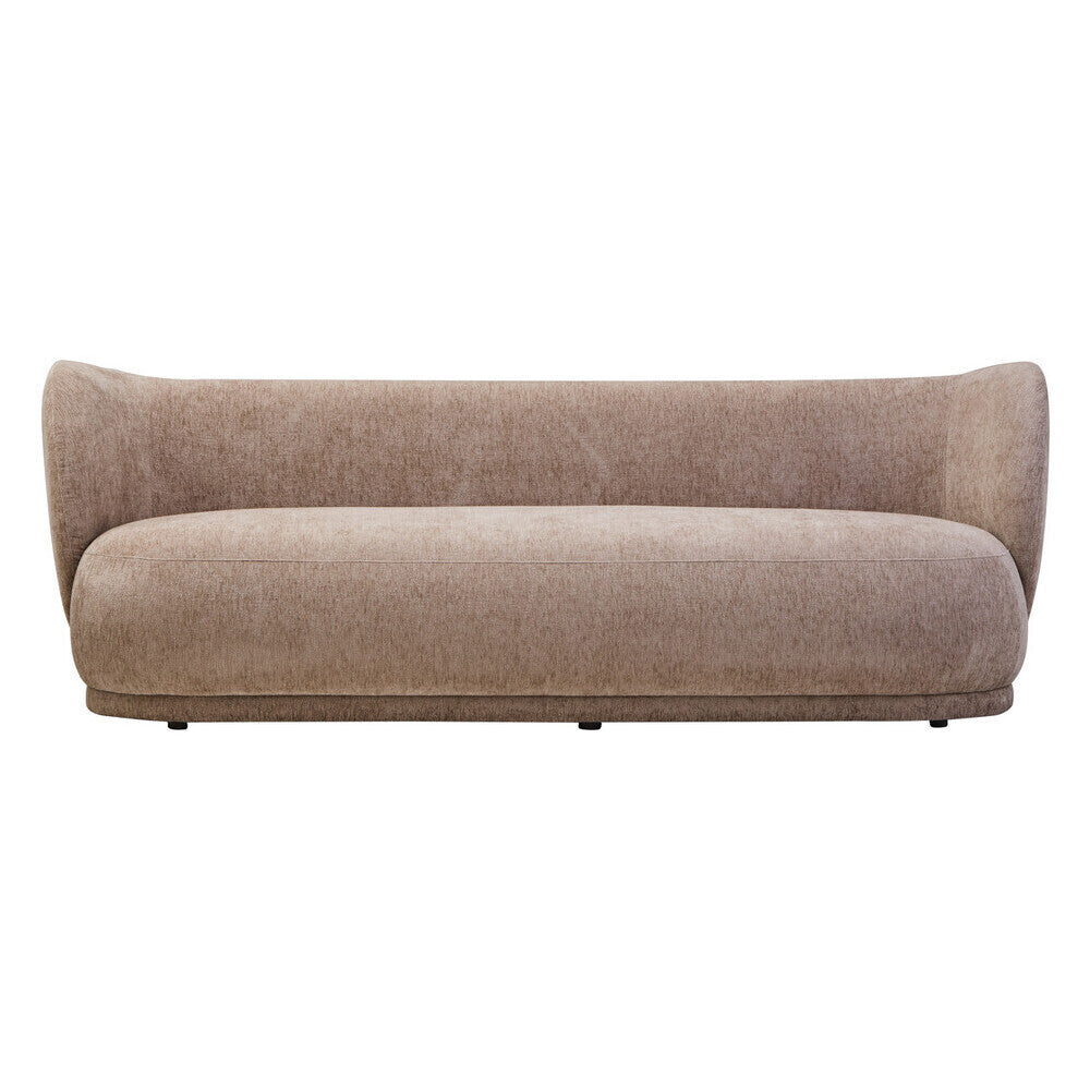 3 Seater Deep Stone Chenille Curved Sofa, Delray - PN Home