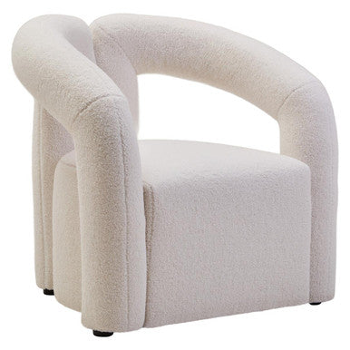 Davina Ivory Boucle Statement Chair - PN Home