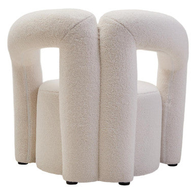 Davina Ivory Textured Boucle Effect Statement Chair