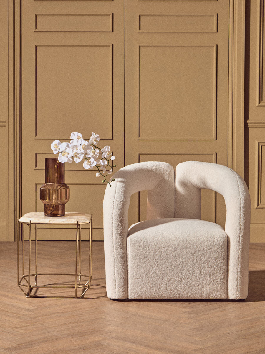 Davina Ivory Boucle Statement Chair - PN Home