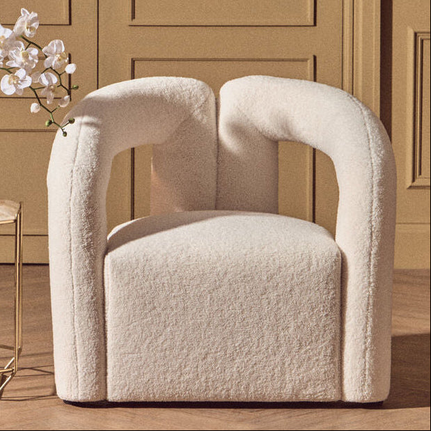Davina Ivory Boucle Statement Chair - PN Home