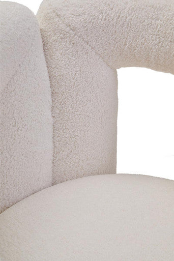 Davina Ivory Boucle Statement Chair - PN Home