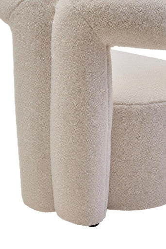 Davina Ivory Boucle Statement Chair - PN Home
