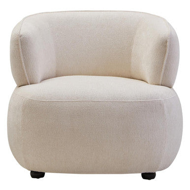 Dasha Textured Chenille Effect Ivory Curve Chair