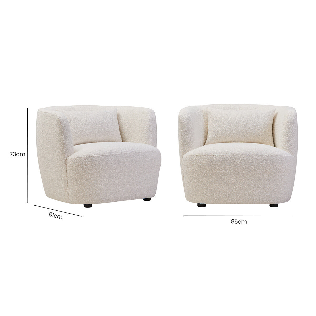 Bruge Textured Cream Curved Chair - PN Home