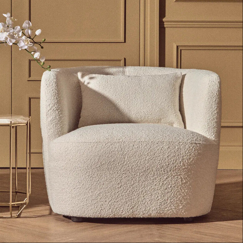 Bruge Textured Cream Curved Chair - PN Home