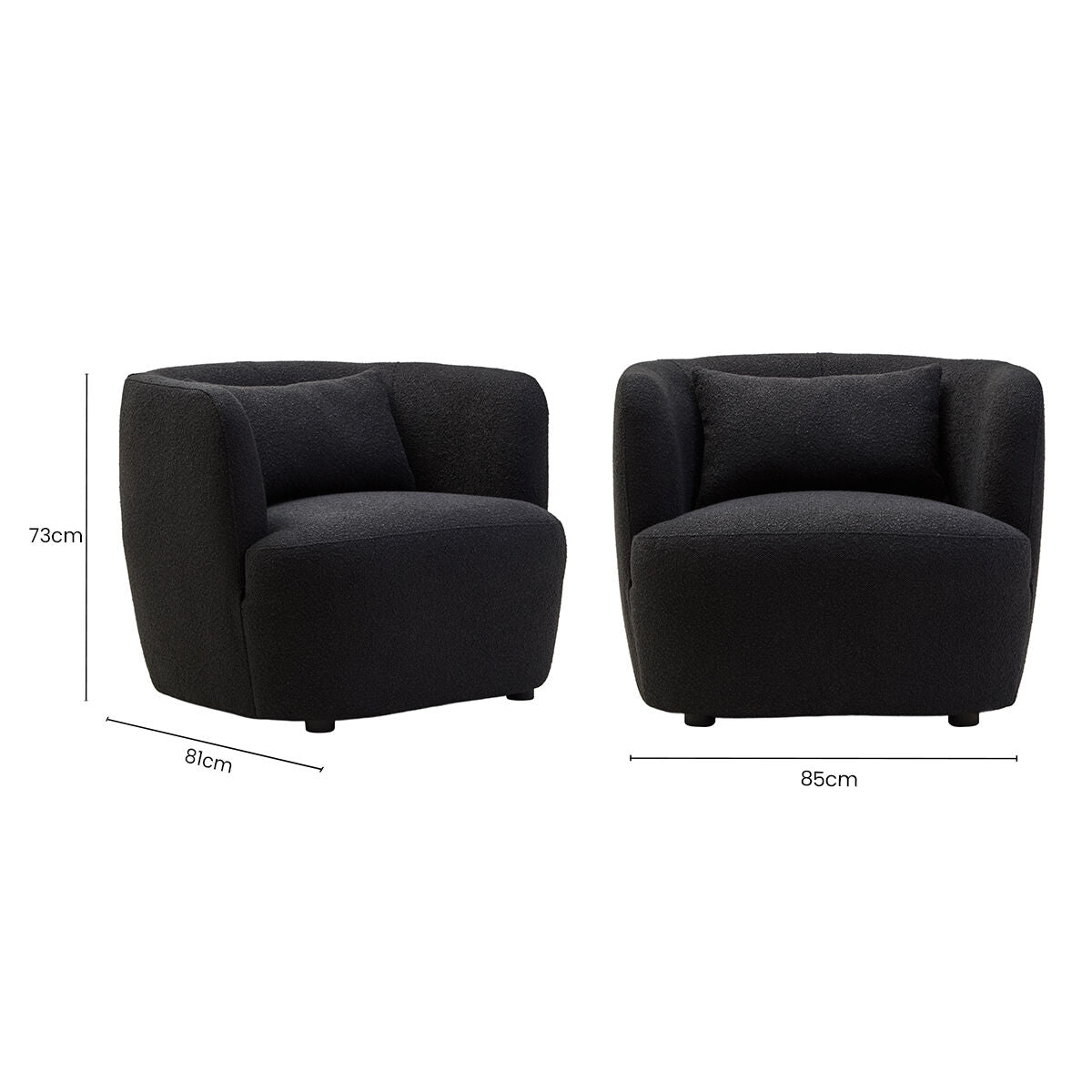Bruge Textured Black Curved Chair - PN Home
